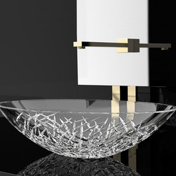 De Medici Ice Oval Transparent Crystal Vessel Sink - Bathroom Sinks
