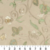 Beige Green Ivory And Gold Embroidered Vines Suede Upholstery Fabric By The Yard