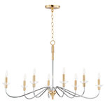 Maxim Lighting - Clarion 8-Light Chandelier, Polished Chrome/Satin Brass - Combination of contemporary Polished Chrome and a softer Satin Brass revitalizes a classic form. Glass bobeches complete the look creating an airy and simple chandelier group. Get that casual luxe look with minimalistic, transitional forms.