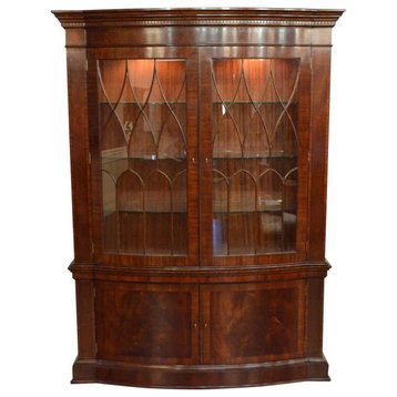 Mahogany Bow Front Display China Cabinet by Leighton Hall