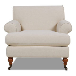 Alana 38" Lawson Accent Arm Chair in Beige Polyester