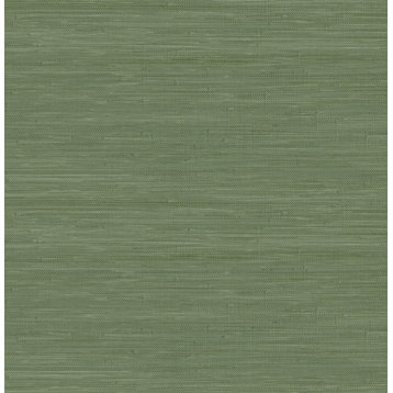 Hunter Green Classic Faux Grasscloth Peel & Stick Wallpaper, Bolt