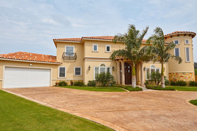 Example of a tuscan exterior home design in Austin