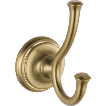 Delta Cassidy Double Robe Hook, Champagne Bronze, 79735-CZ