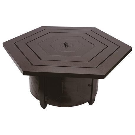 Az Patio Heaters Hammered Bronze Hexagon Fire Pit