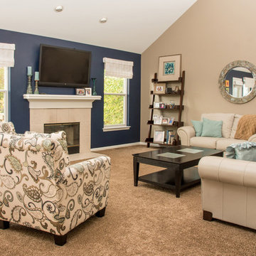 Great room - New paint and window treatments