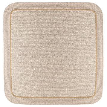 Woolmade Rounded Rectangle Braided Rug Sesame 4' Square