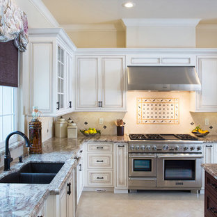 Cream Grey And Brown Granite Counter To Ideas Photos Houzz