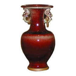 Dragon Handle Porcelain Vase - Vases