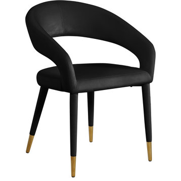 The Prescott Dining Chair, Black, Velvet
