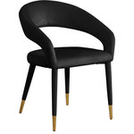 Meridian Furniture - Destiny Dining Chair, Black, Velvet - Elegant and eye-catching, the stunning Black Velvet Destiny Dining Chair from Meridian Furniture is the perfect addition to any space.