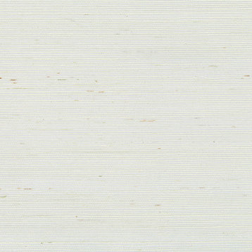 Fine Sisal Natural Grasscloth Wallpaper w/Soft Green Tones, Pearl White, Sample