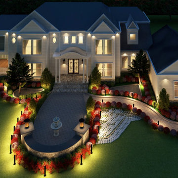 Landscape Lighting Highlighting Landscape Architecture at Night design isometric