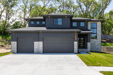 Inspiration for a modern exterior home remodel in Omaha