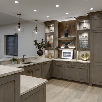 Transitional Basement Bar