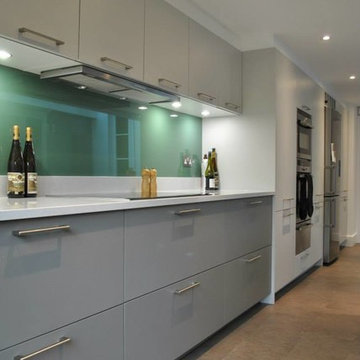 Modern kitchen with light grey cabinetry