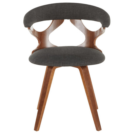 The Monte Dining Chair, Walnut Wood, Charcoal Fabric