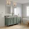 72" Farmhouse Smokey Celadon Double Sink Bathroom Vanity, James Martin