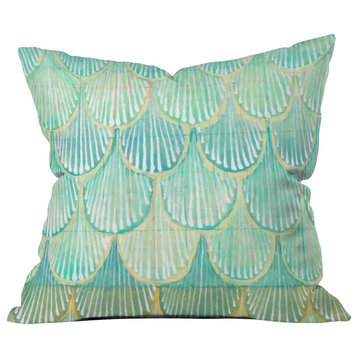 Cori Dantini Turquoise Scallops Outdoor Throw Pillow, 20x20x6