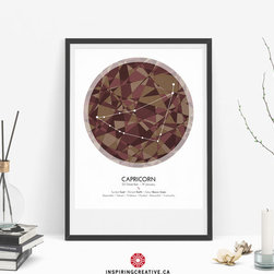 CAPRICORN Zodiac Constellation Poster - Abstract Modern Art Gallery Quality Gicl - Prints And Posters