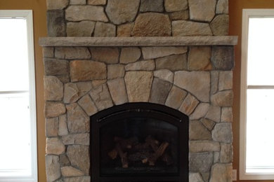 Inspiration for a transitional family room remodel in Other