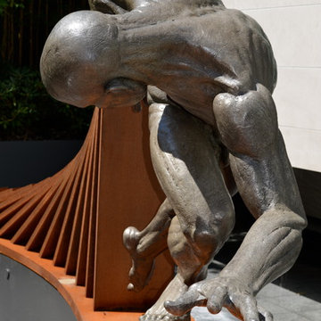 Critical Mass - A Bronze & Corten Garden Sculpture