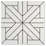 Maricera - Parque 12"X12" Porcelain Snow White Wall & Floor Mosaic Tile - Add a touch of elegance to your interior space with these Porcelain Snow White Wall & Floor Mosaic Tiles. The Parque design is inspired by traditional parquet flooring, but with a modern twist that offers a unique and stylish look.