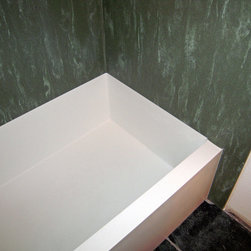 Corian Custom Tub Using the Color Verde (Glacier White in Tub) - Bathtubs