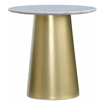 Meridian Gold Sorrento End Table - Marble/Metal