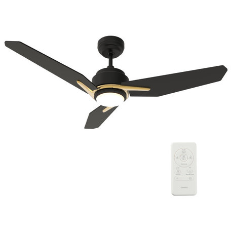 Tracer 48" 3-Blade Smart Ceiling Fan, Black/Black