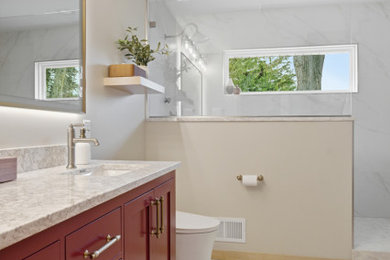 Example of a transitional bathroom design in Minneapolis