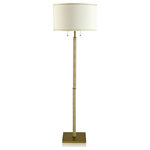 StyleCraft - Dann Foley Floor Lamp Tan Shagreen Pattern, Polished Brass Off-White, Gold - Find a cozy corner in your home for this lovely floor lamp. A sturdy square base supports this lamp's slim pole body. For the shade, a double-layered trim around the top and bottom rim adds further dimension.