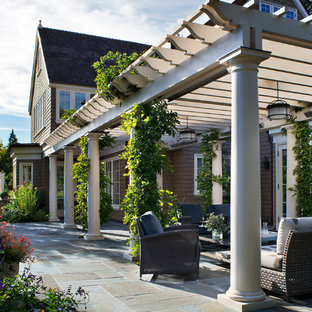 サンフランシスコのヴィクトリアン調のおしゃれなテラス・中庭 (パーゴラ) の写真
