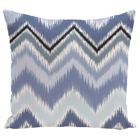 Ikat-Arina Stripe Print Pillow, Cadet, 16"x16"