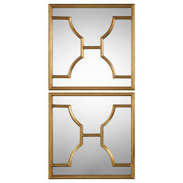 Uttermost Misa Gold Square Mirrors S/2