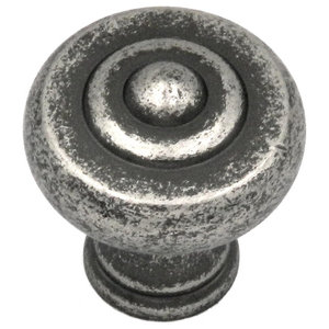 10 x Antique Rustic Pewter Hammered Effect Cabinet Knobs 35mm Cast Iron 