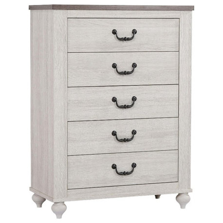 Coaster Stillwood 5-drawer Farmhouse Wood Chest in Gray Finish