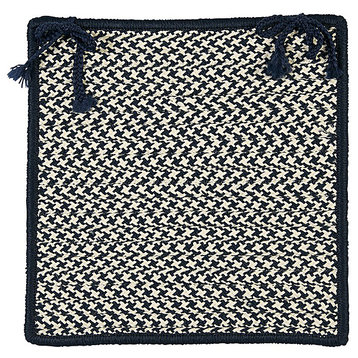 Colonial Mills Chair Pad Outdoor Houndstooth Tweed Navy Chair Pad, 15"x15"