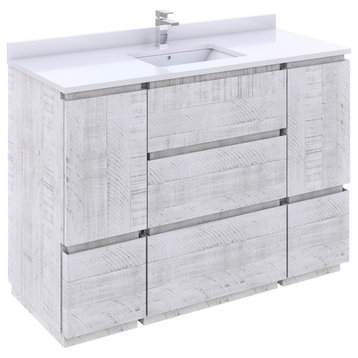 Fresca Formosa Floor Standing Bathroom Vanity, Rustic White, 47", Cabinet Only