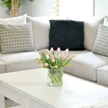 1970's Boston Colonial Gets Woven Wood Shades
