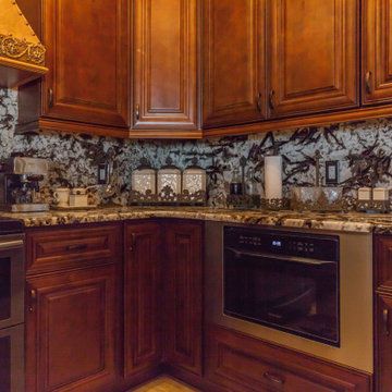 Glazed Brown Kitchen Cabinets