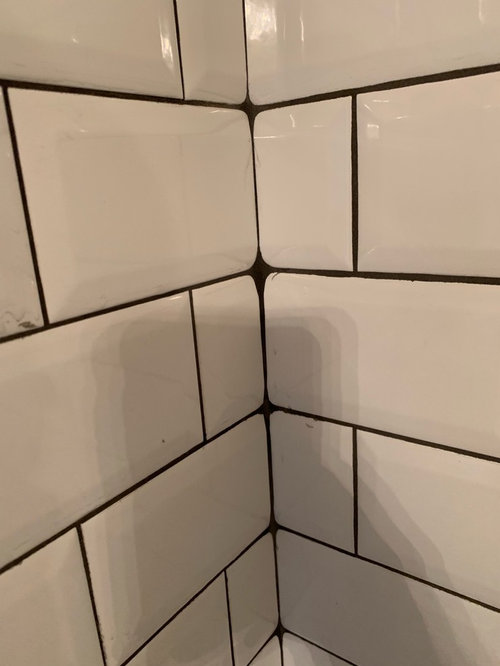 Grouted tile in shower corner