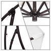 9' Bronze Cantilever Crank Lift 360-Rotation Aluminum Umbrella, Sunbrella, Navy