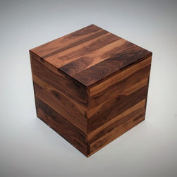 Multifunctional Walnut Cube - Side Tables And End Tables