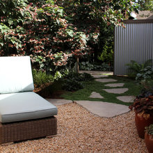 Pea gravel patio