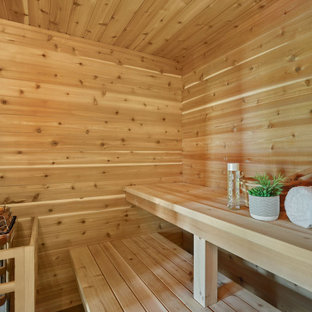 ミネアポリスの北欧スタイルのおしゃれなホームジムの写真