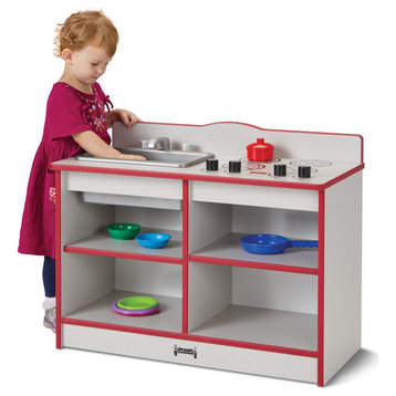 Rainbow Accents Toddler Kitchenette - Red