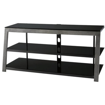 Ashley Furniture Rollynx 48" Metal TV Stand in Black and Aged Silver