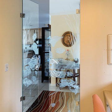 Etched Glass Office Doors from Laguna Beach, California home