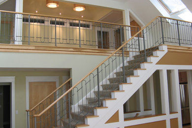 Inspiration for a transitional staircase remodel in Boston